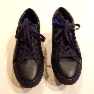 TORY BURCH SPORT RUFFLE NAVY LEATHER SNEAKERS / 9M